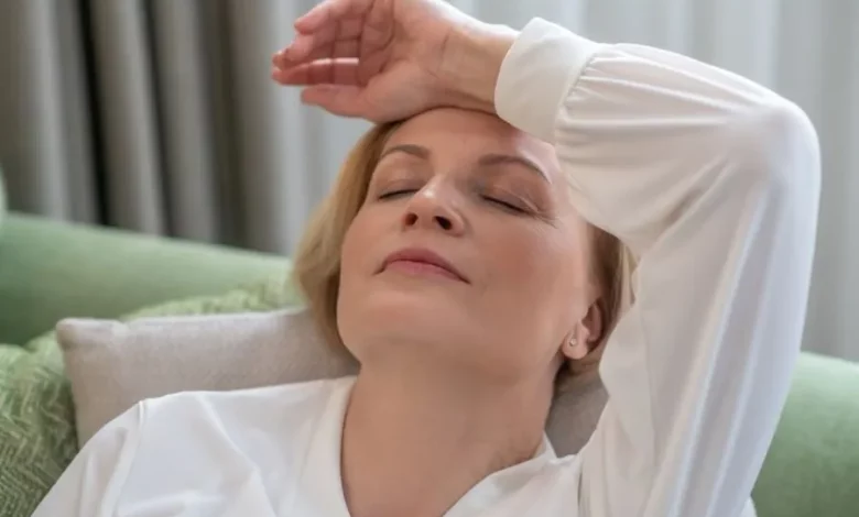 Blonde Mid Aged Woman Lying On The Sofa And Feelin 2021 12 09 15 28 45 Utc