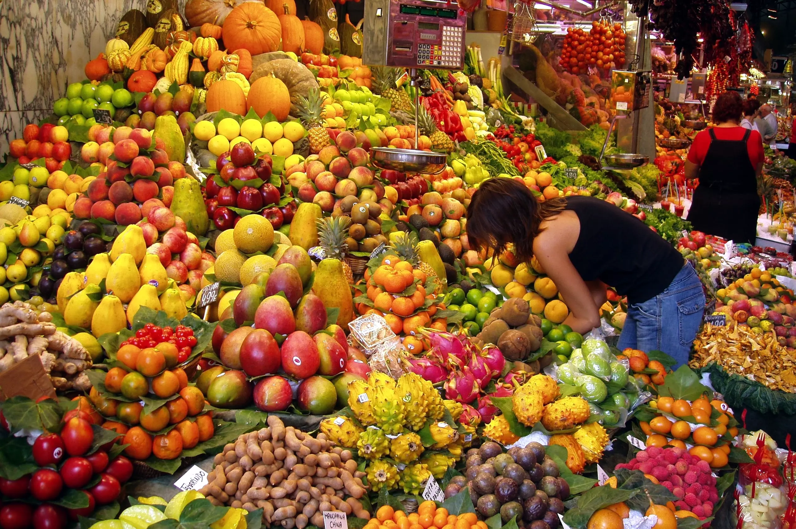 Fruit Stall In Barcelona Market